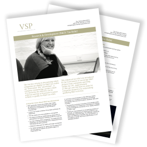 VSP Accountancy R&D Tax Relief Guide Mockup