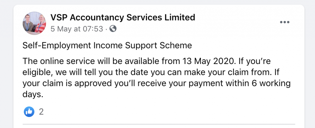 VSP Self Employment Income Support Scheme